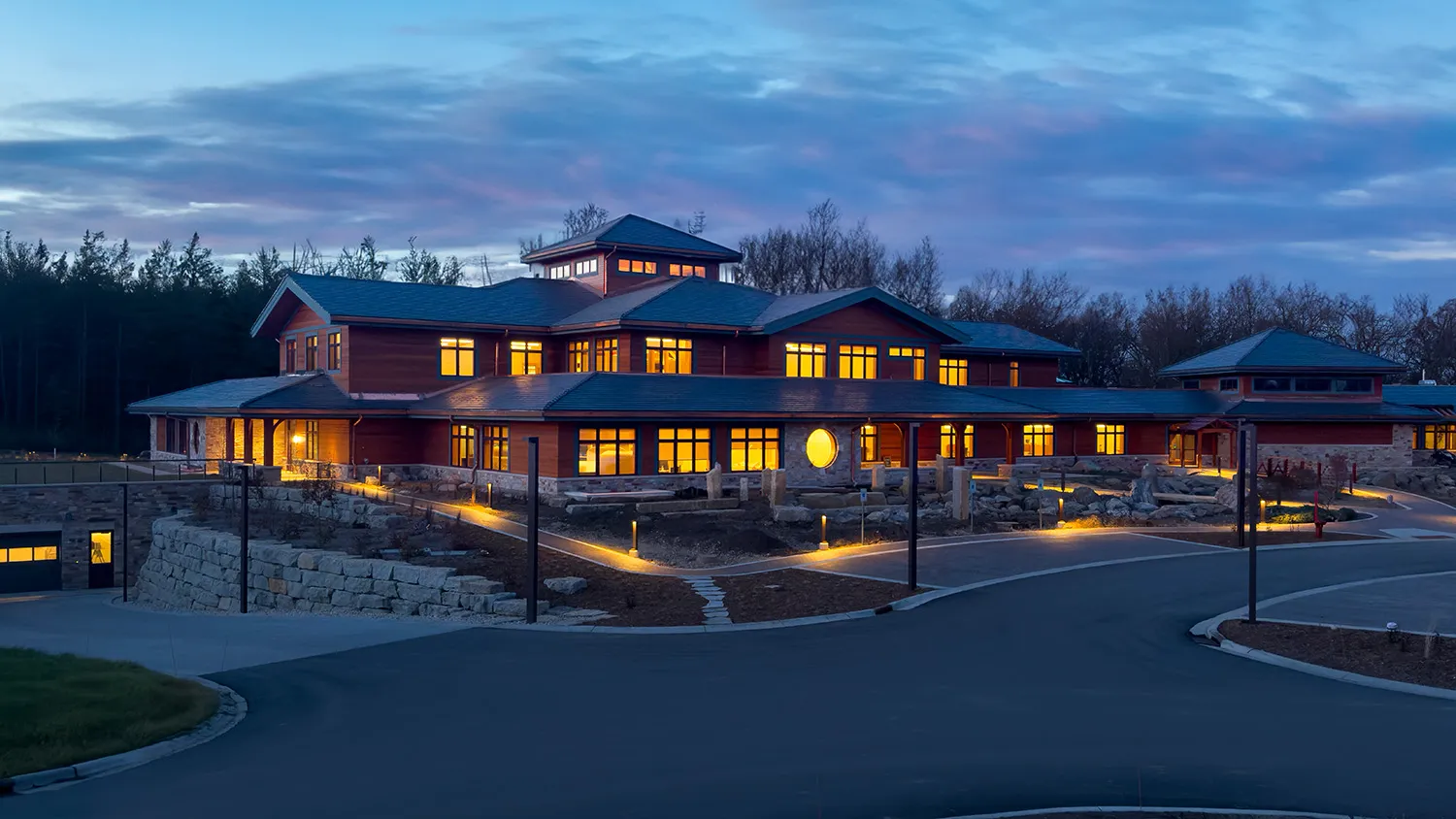 Usona Institute campus at evening